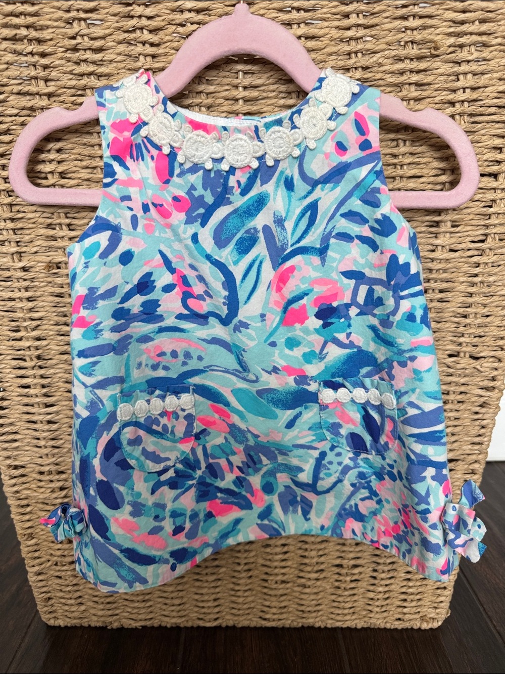 Lilly Pulitzer Girls' Sleeveless Floral-Print dress - Blue, Pink & Aqua